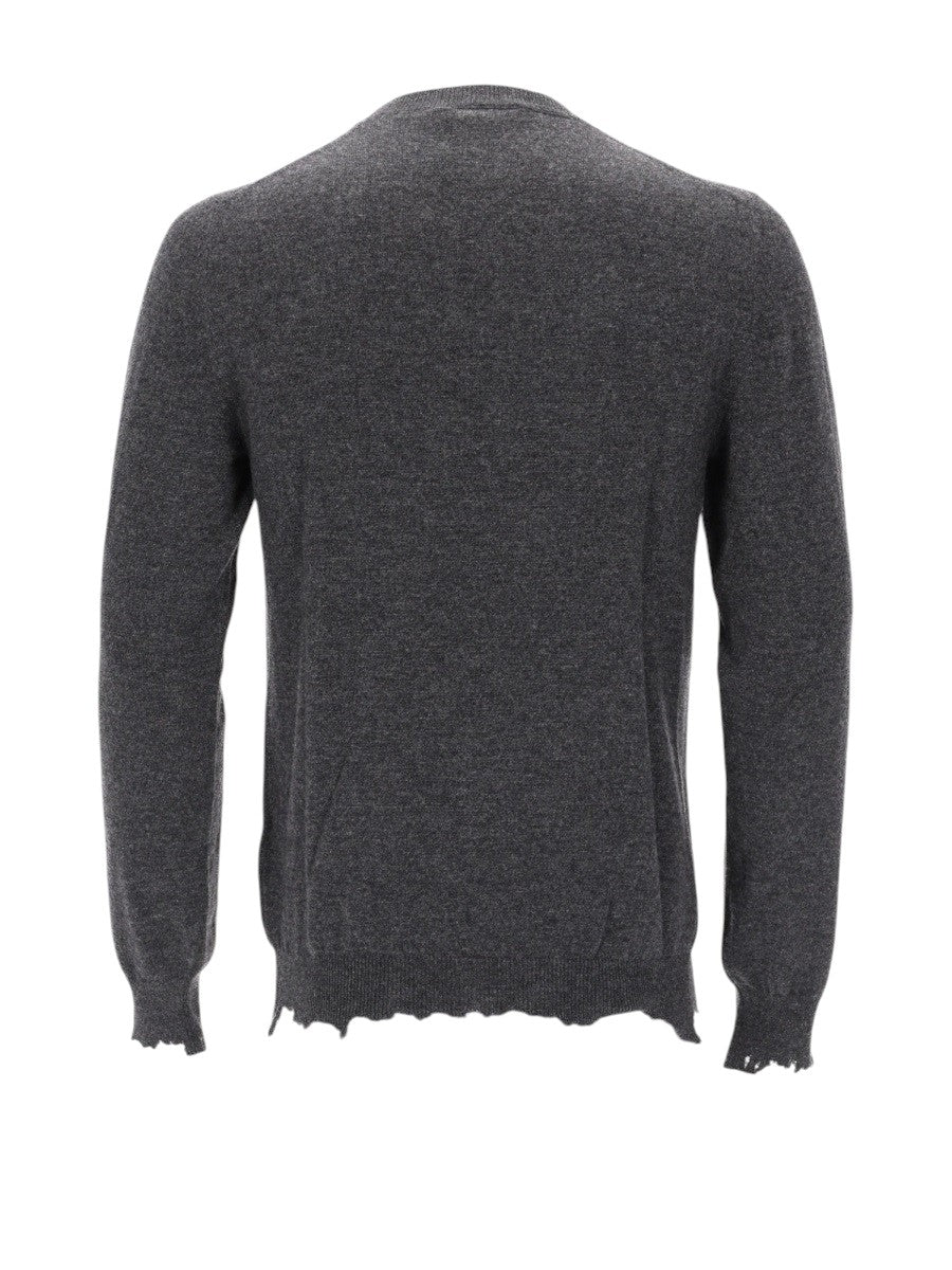 Alexander Mcqueen - Sweater SKULL PUNK PIERCING - Grey alexander-mcqueen-grey-skull-knit-sweater-back-webp
