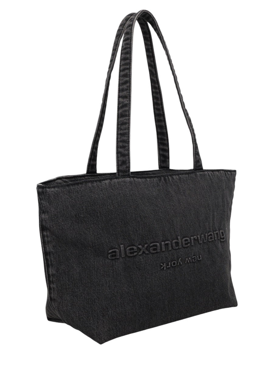 Alexander Wang - BORSA TOTE MEDIUM IN DENIM alexander-wang-borsa-tote-medium-denim-nero-front-jpg
