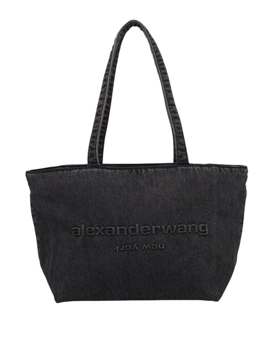 Alexander Wang - BORSA TOTE MEDIUM IN DENIM alexander-wang-borsa-tote-medium-denim-nero-front-jpg