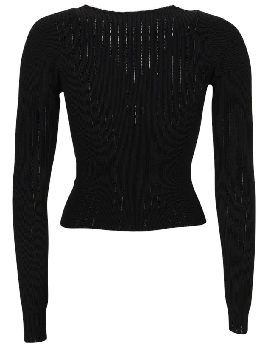 Alexander Wang - Pointelle Cardigan - Black alexander-wang-pointelle-cardigan-black-back-jpg