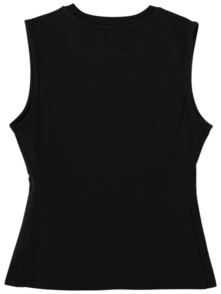 Back view of the Alexander Wang Stretch Cotton Tank Top in black, showing the sleeveless cut, fitted shape and clean cotton jersey finish.