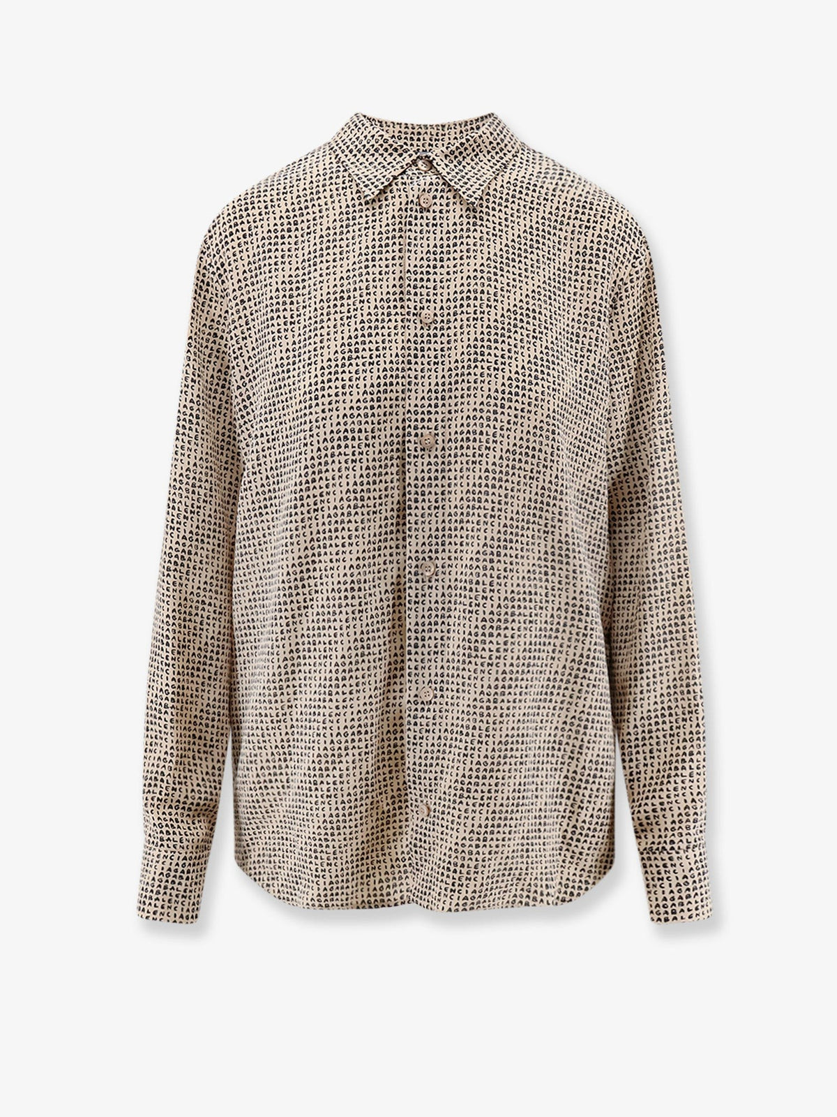 Balenciaga - All Over Print Silk Shirt BEIGEBLACK