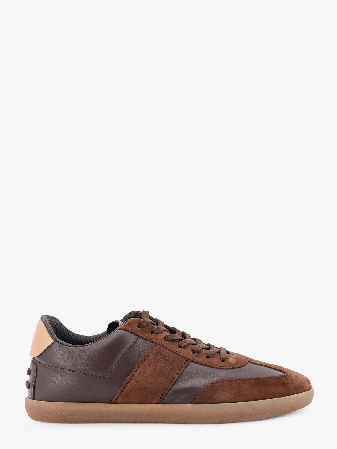 TOD'S - Allacciata Cassetta leather and suede sneakers Marrone