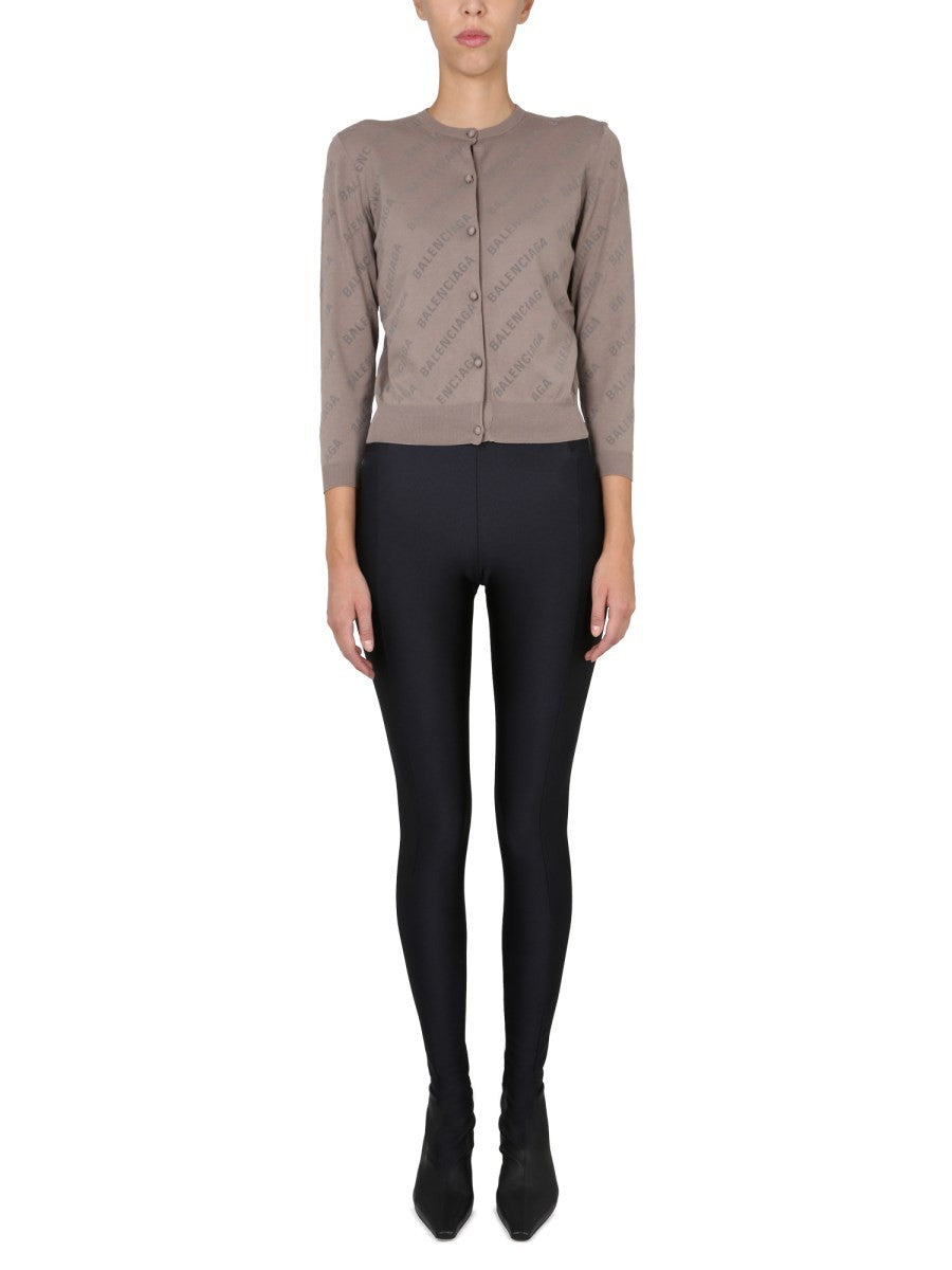 ALLOVER LOGO CROPPED CARDIGAN