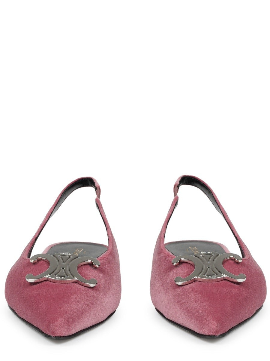 Celine - alma triomphe velvet flat slingback 05