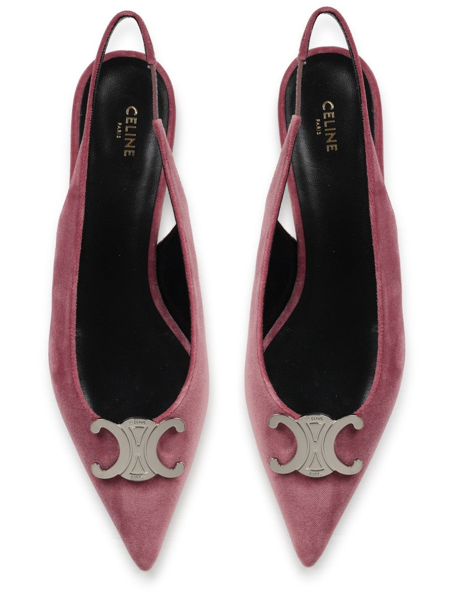 Celine - alma triomphe velvet flat slingback 05