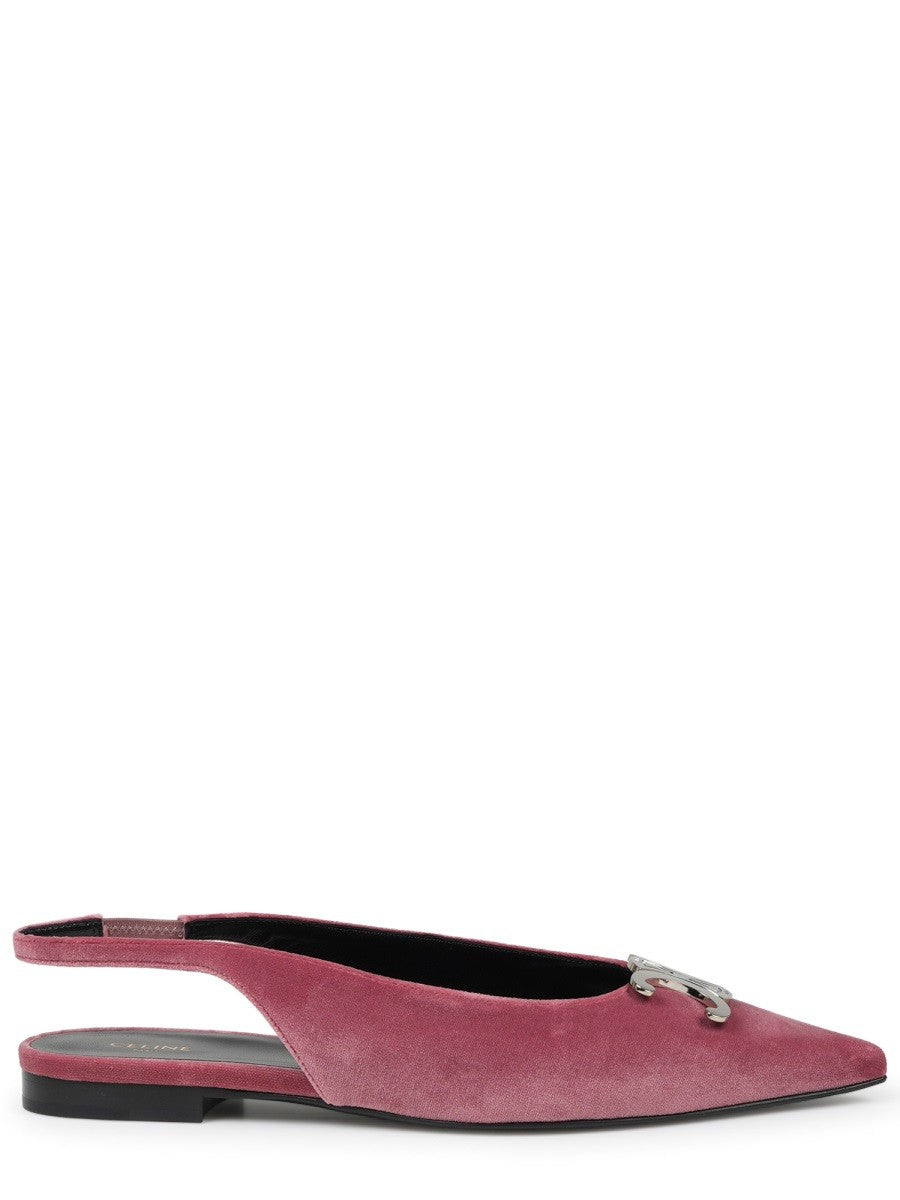 Celine - alma triomphe velvet flat slingback 05