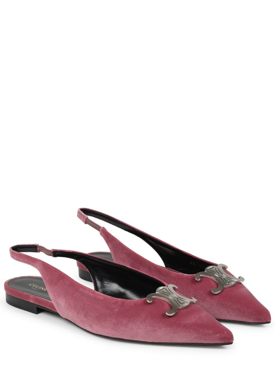 Celine - alma triomphe velvet flat slingback 05