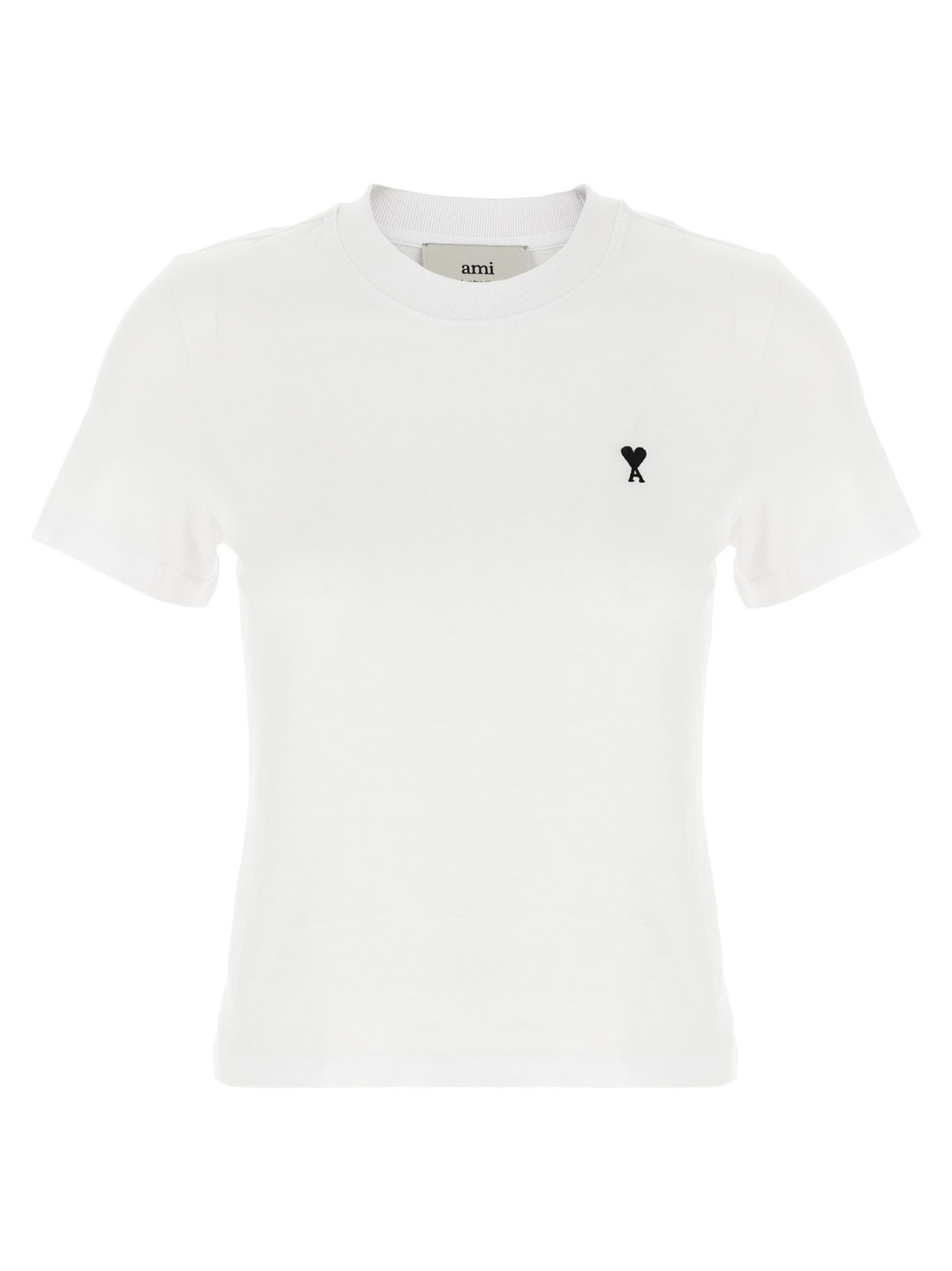 AMI PARIS - 'Ami de Coeur' cropped T-shirt White Black XS