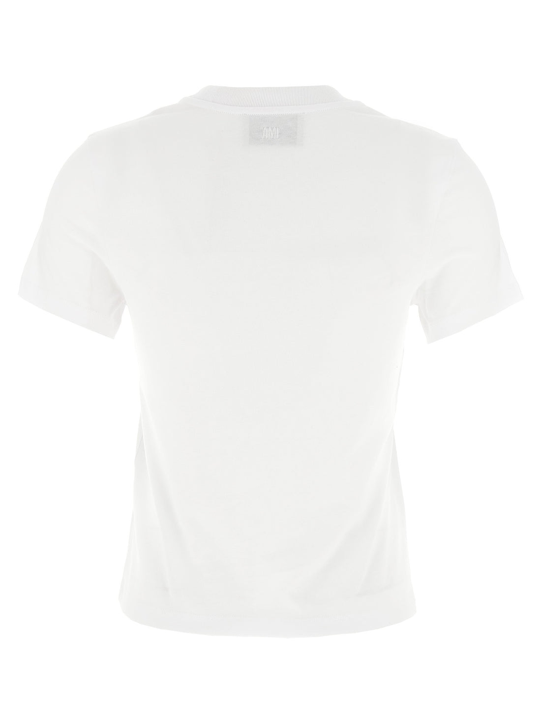 AMI PARIS - 'Ami de Coeur' cropped T-shirt White Black XS
