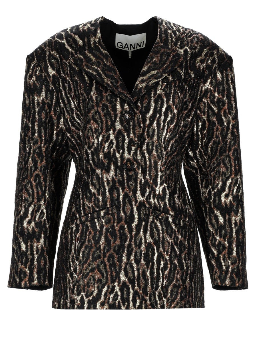 GANNI GANNI - ANIMAL PRINT BLAZER