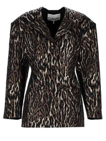 GANNI GANNI - ANIMAL PRINT BLAZER