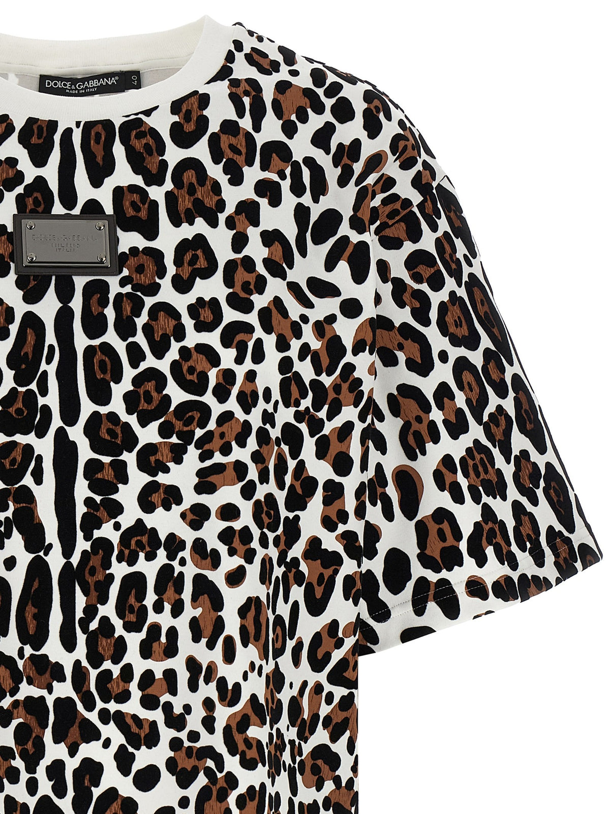 Dolce & Gabbana - Animal print logo plaque T-shirt