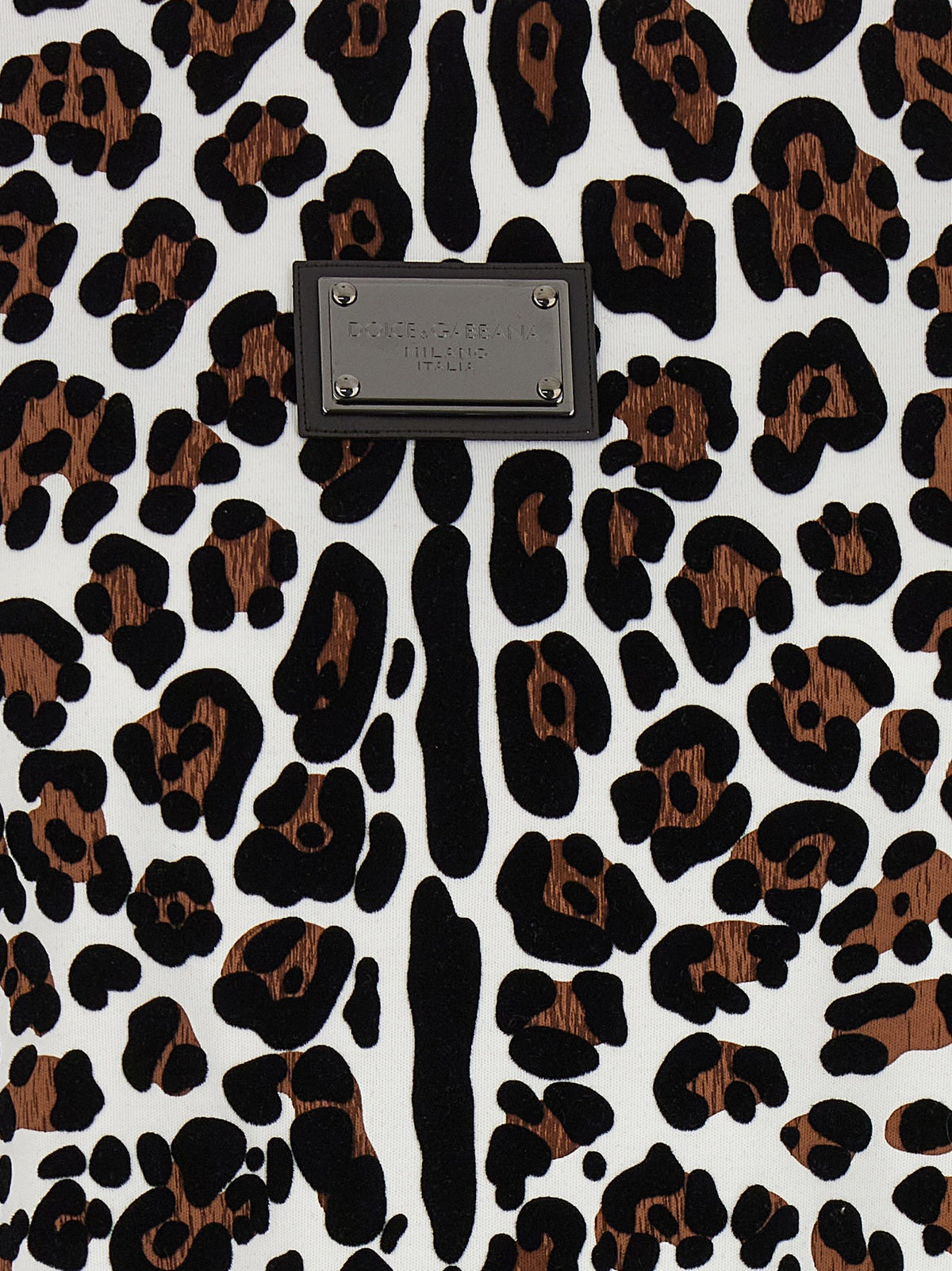 Dolce & Gabbana - Animal print logo plaque T-shirt