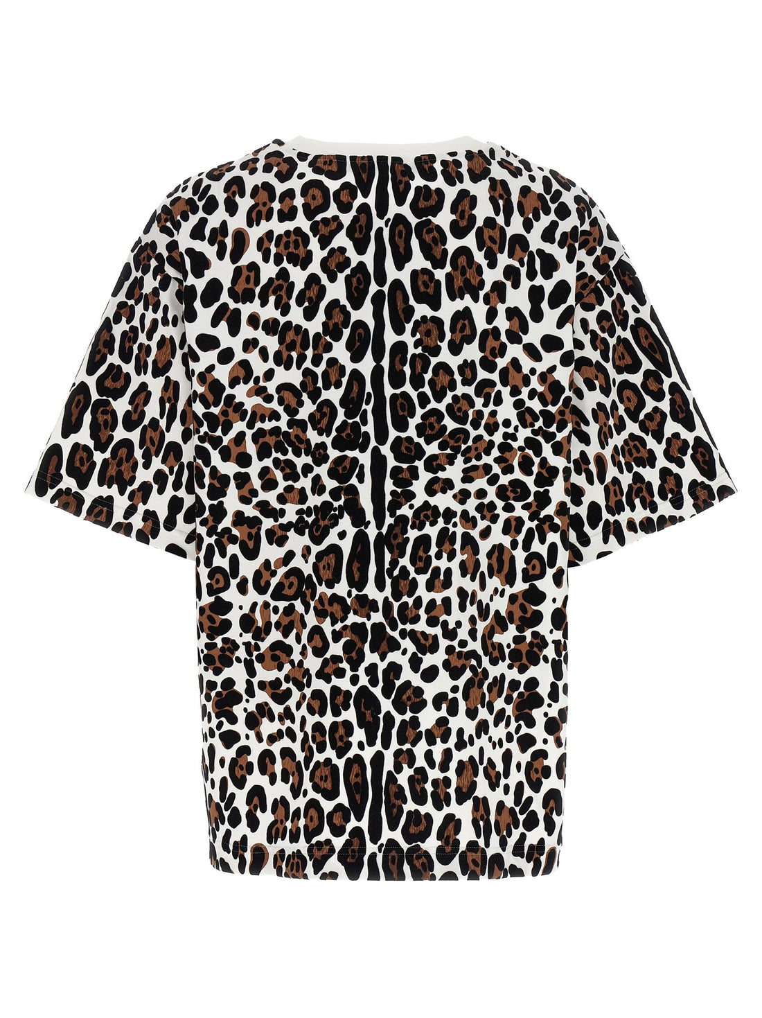 Dolce & Gabbana - Animal print logo plaque T-shirt MULTICOLOR 36 IT