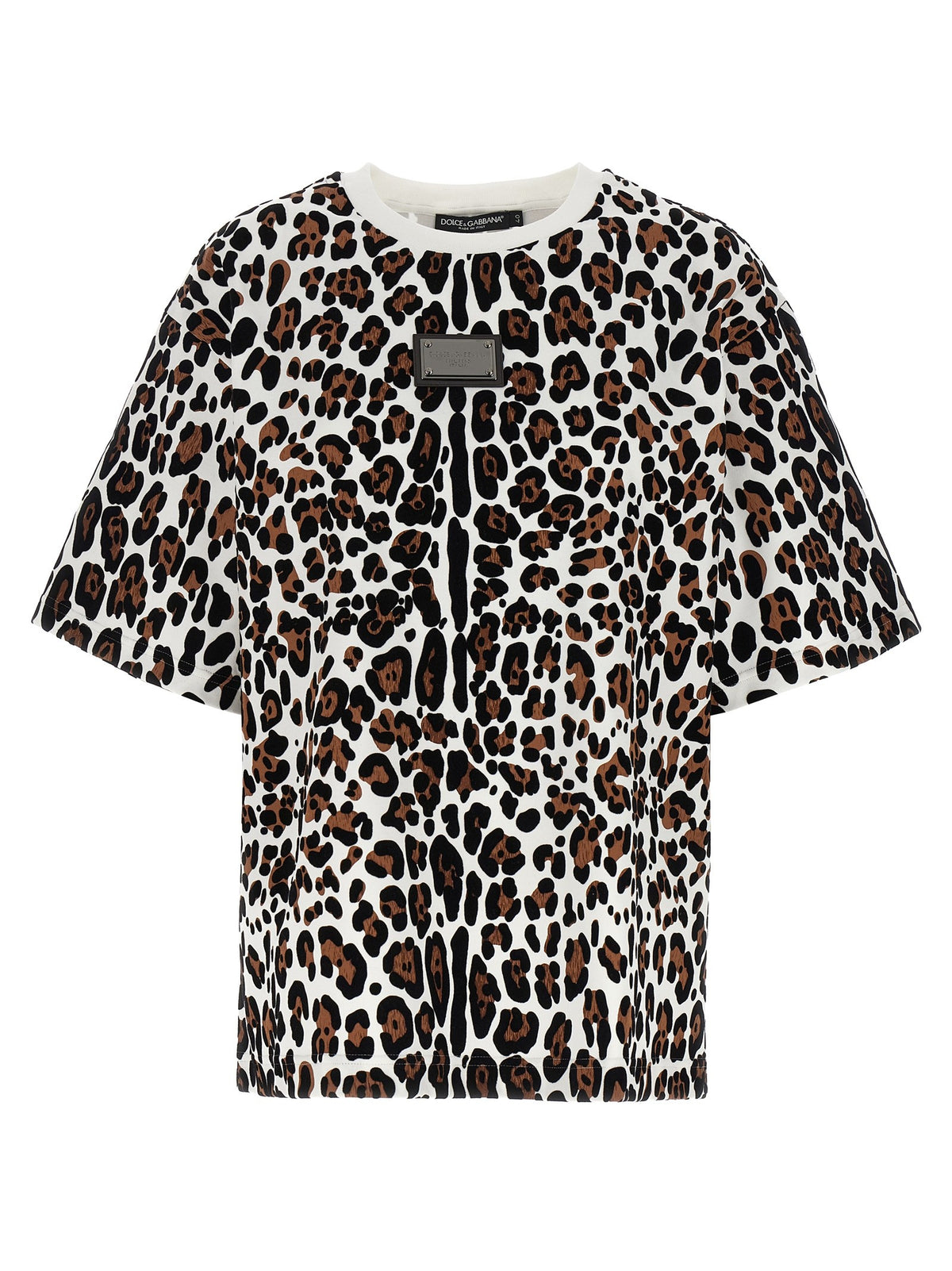 Dolce & Gabbana - Animal print logo plaque T-shirt