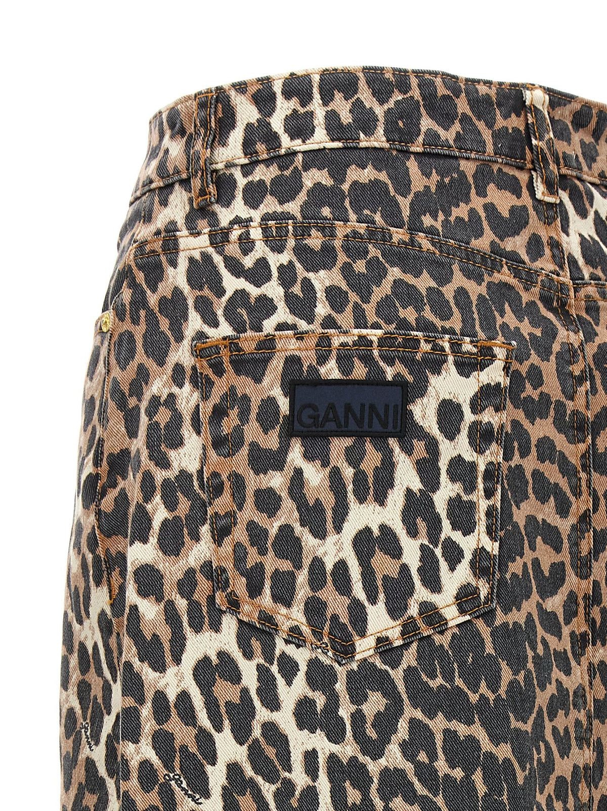 GANNI - Animal print long skirt