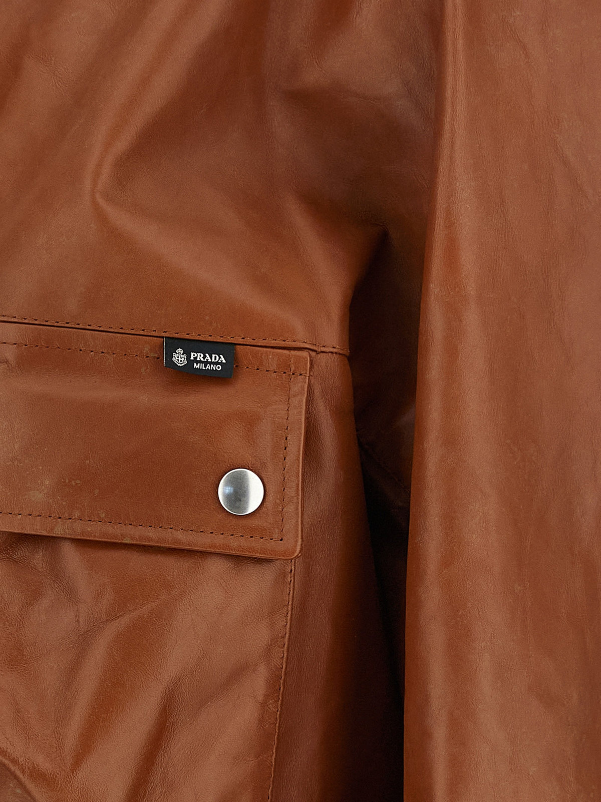 PRADA - Antiqued leather caban