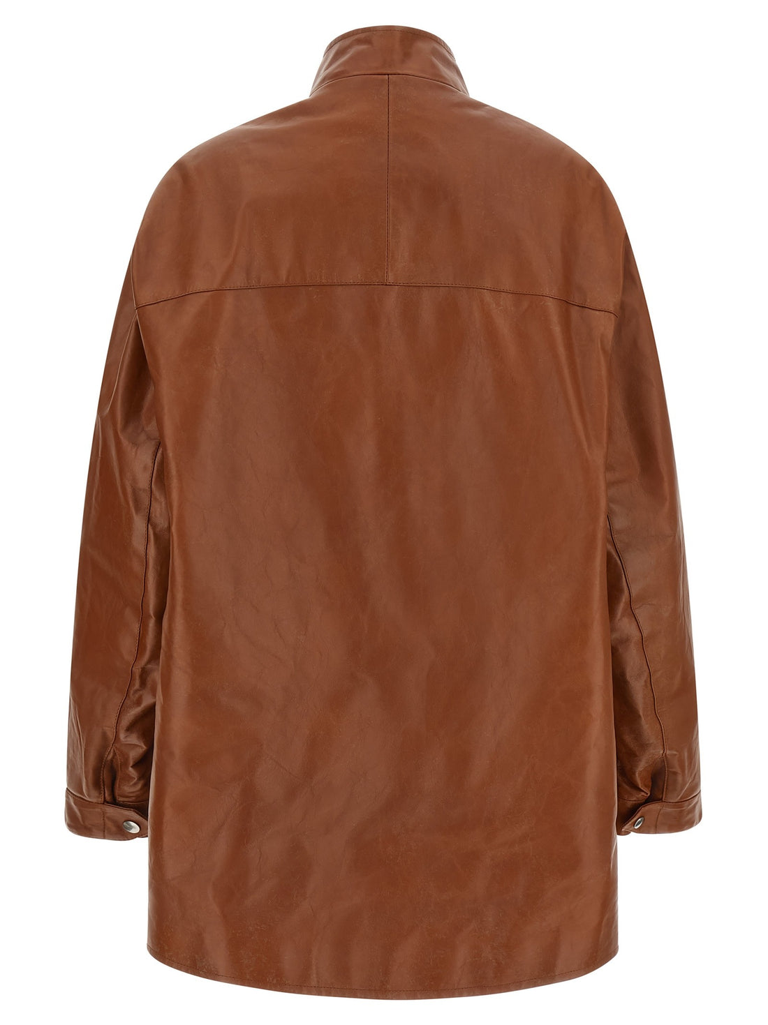 PRADA - Antiqued leather caban Brown