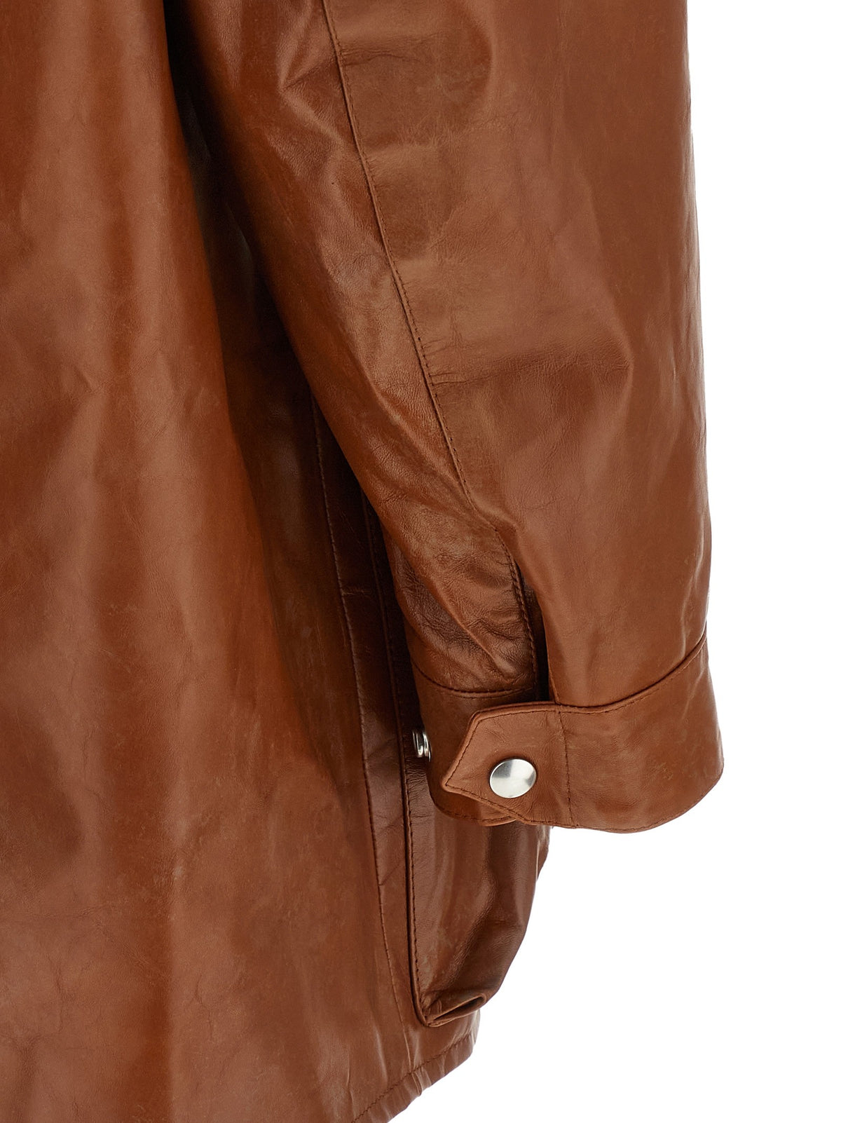 PRADA - Antiqued leather caban