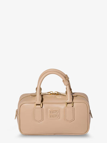 Miu Miu Arcadie leather crossbody bag with lettering logo on the front