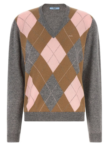PRADA - Argyle sweater gray