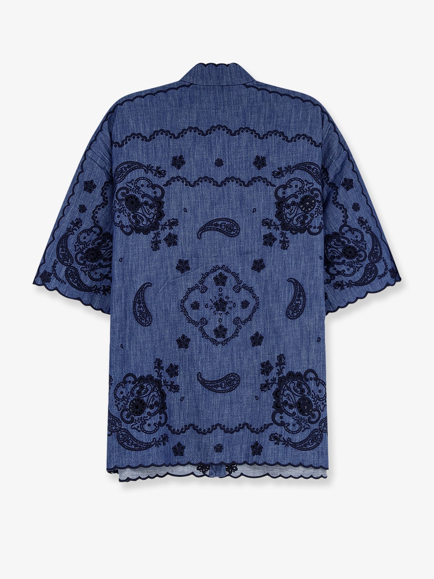 ZIMMERMANN ZIMMERMANN - Aster denim shirt with all-over contrasting embroidery
