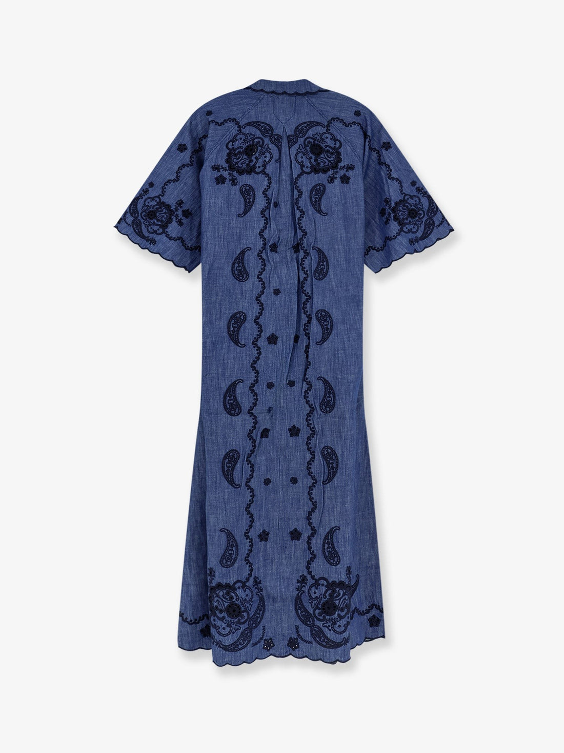 ZIMMERMANN - Aster long denim dress with contrasting embroidery aster-long-denim-dress-with-contrasting-embroidery