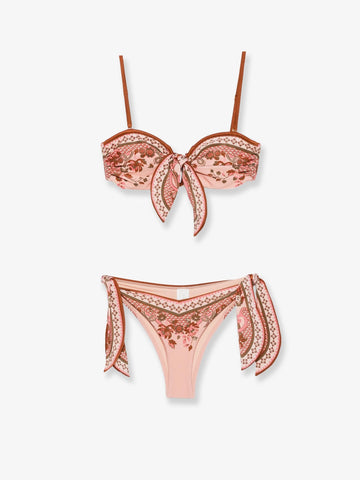 ZIMMERMANN ZIMMERMANN - Aster shiny nylon bikini with Paisley print