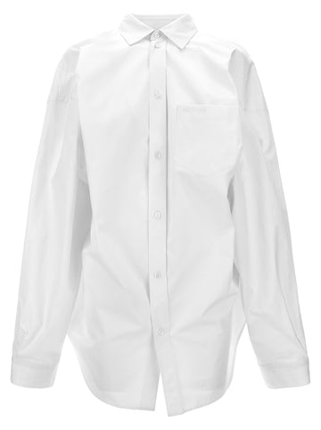Balenciaga - Asymmetric shirt with logo embroidery