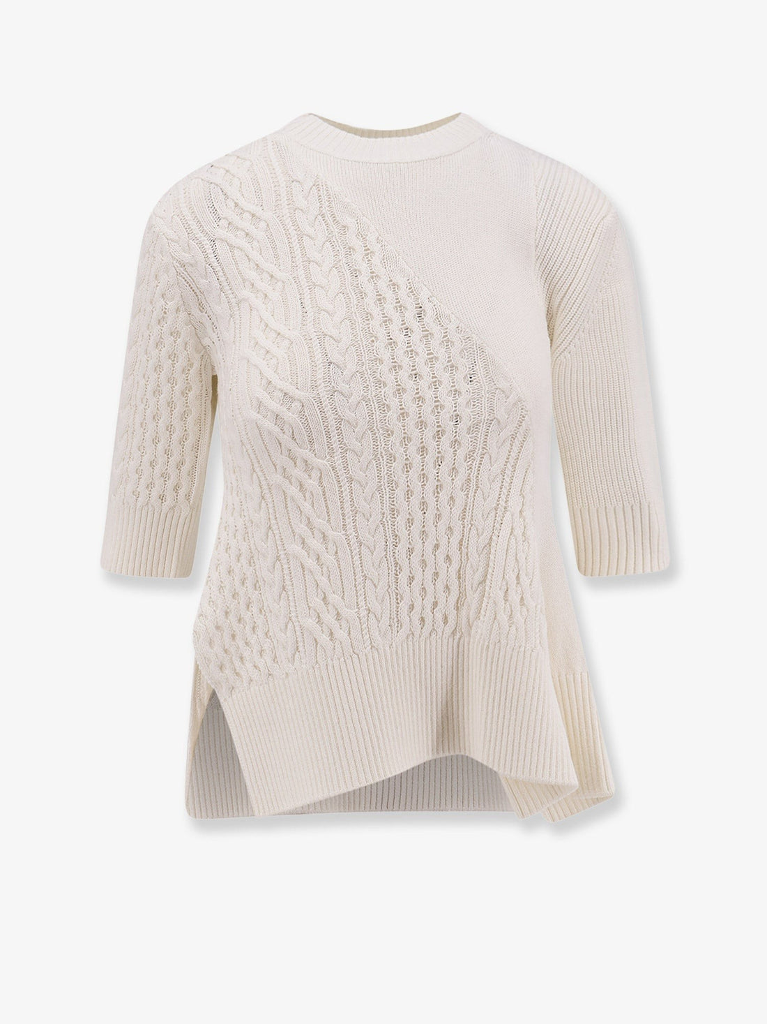 SACAI SACAI - Asymmetrical cotton blend sweater