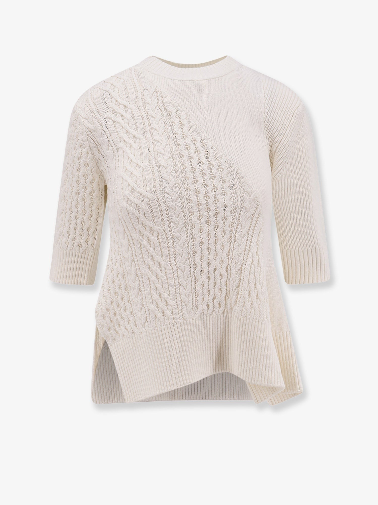 Asymmetrical cotton blend sweater
