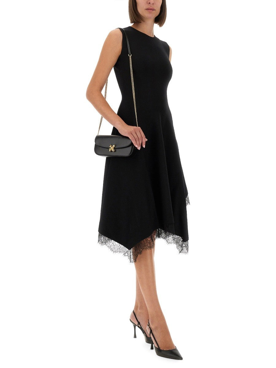 ASYMMETRICAL DRESS WITH LACE DETAILING