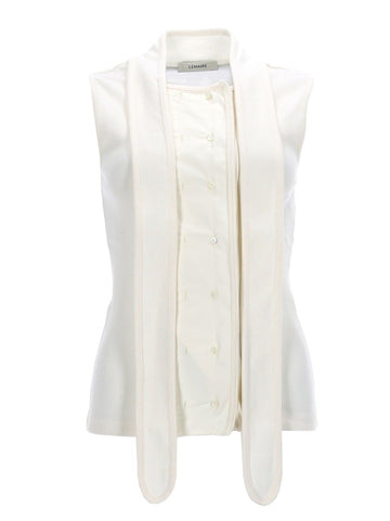 LEMAIRE LEMAIRE - ASYMMETRICAL RIBBED TOP WITH SCARF