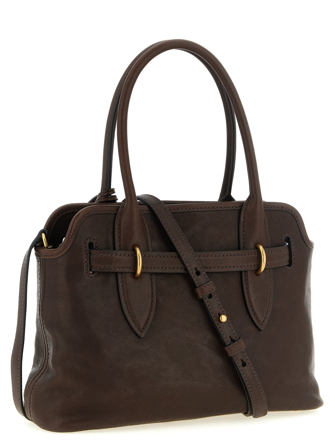 Miu Miu - Aventure leather handbag with embossed lettering logo