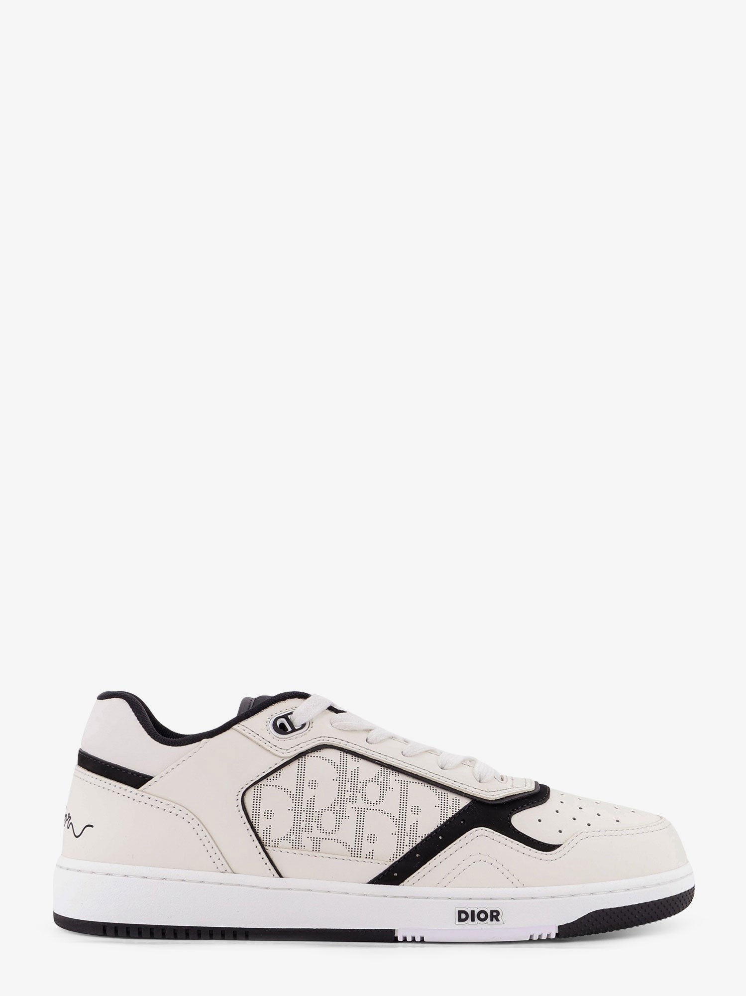 B27 leather sneakers with Dior Oblique logo print on the side