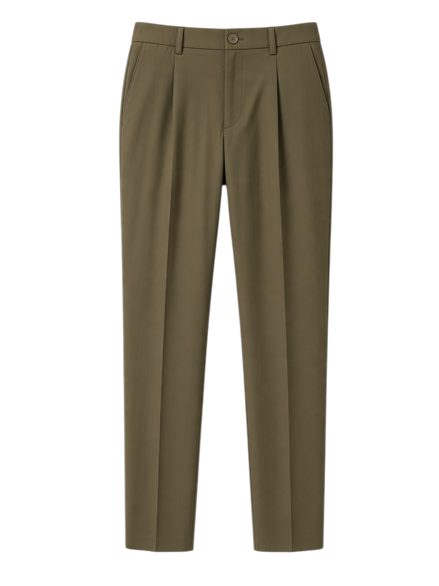 Herno men's green technical fabric trousers, front view, crafted from 100% polyester with a contemporary design, premium designer menswear.
