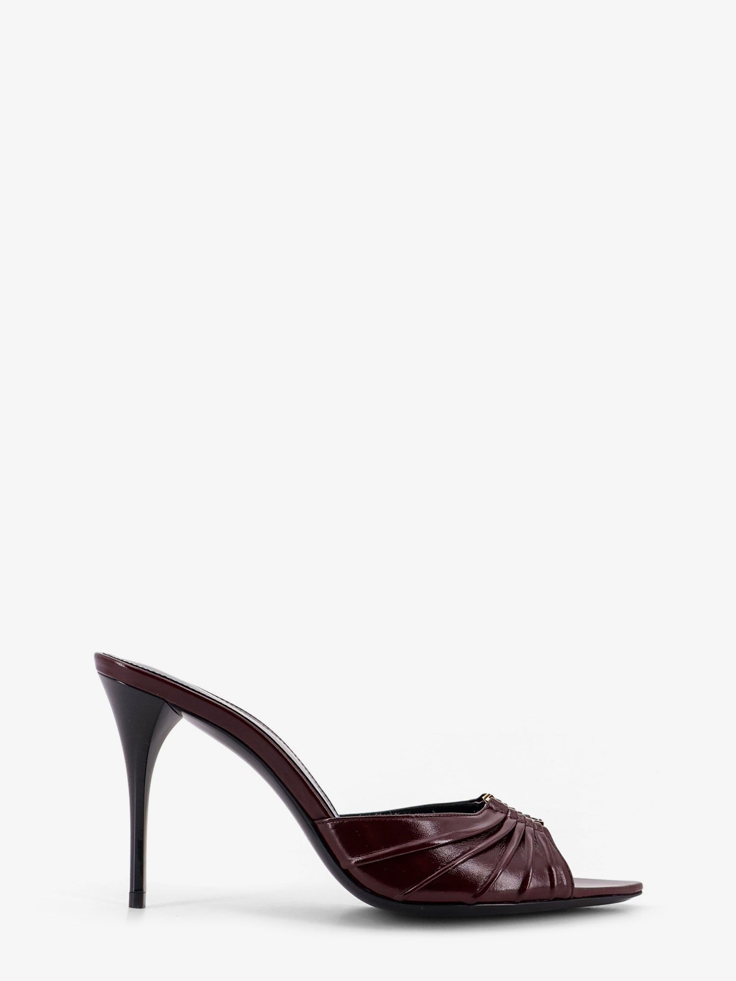 Saint Laurent - Babylone 90 bordeaux leather sandals babylone-90-bordeaux-leather-sandals