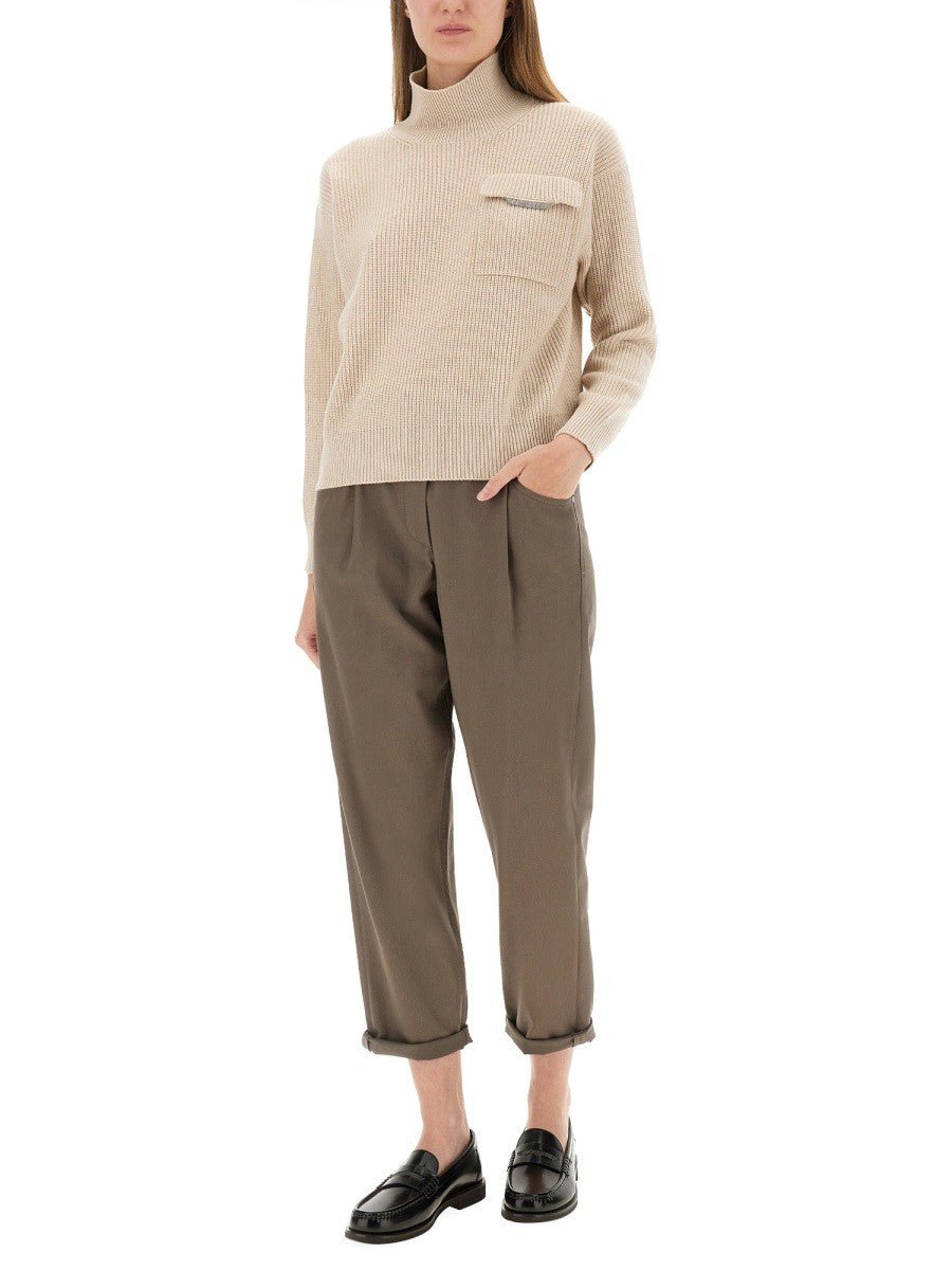 BAGGY PULL-ON PANTS IN COTTON COVER UP