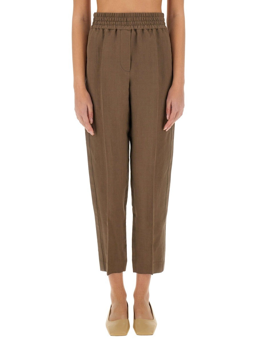 BAGGY PULL-UP PANTS IN TWILL