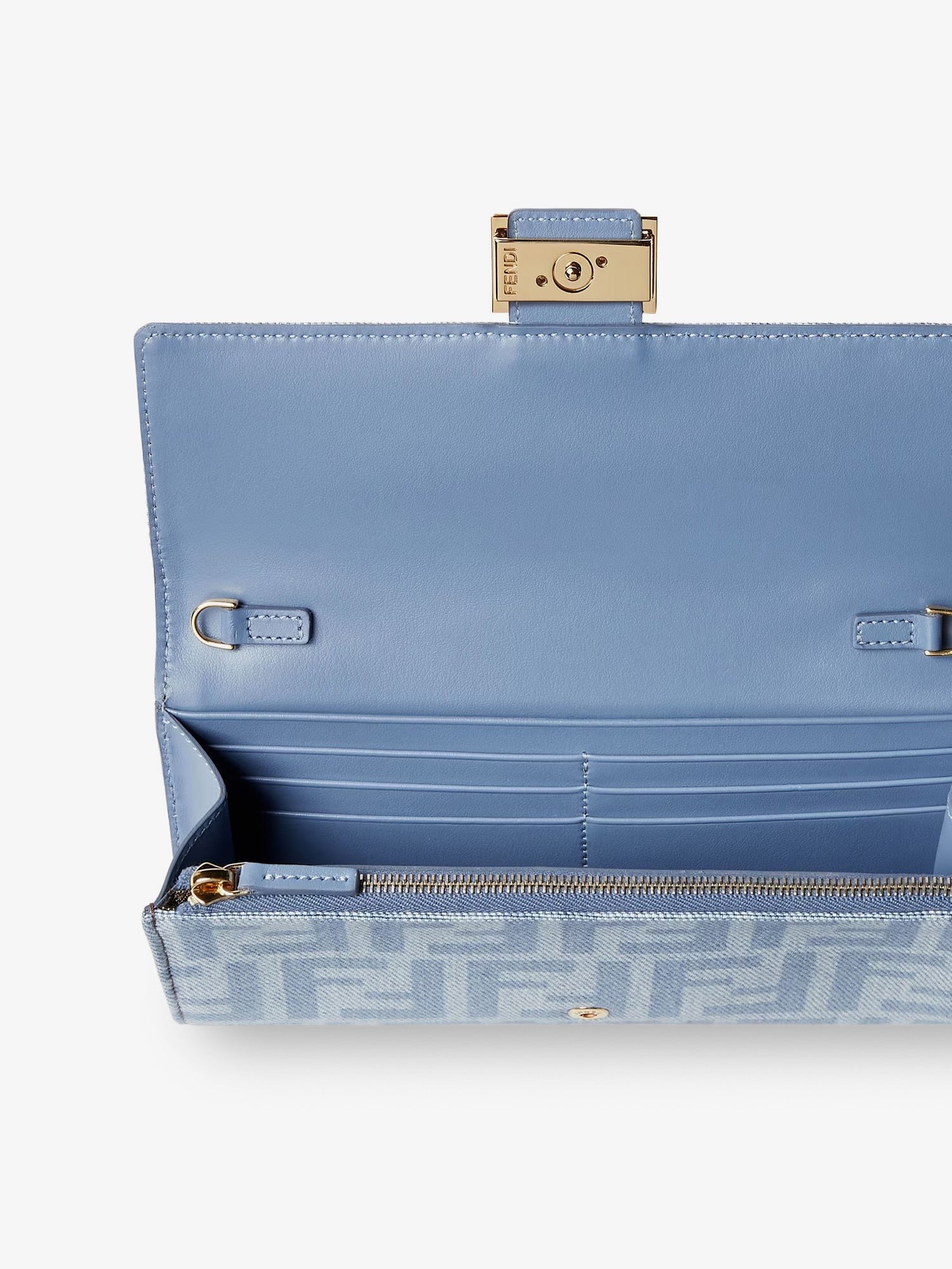 Fendi - Baguette Continental canvas crossbody bag with all-over FF motif