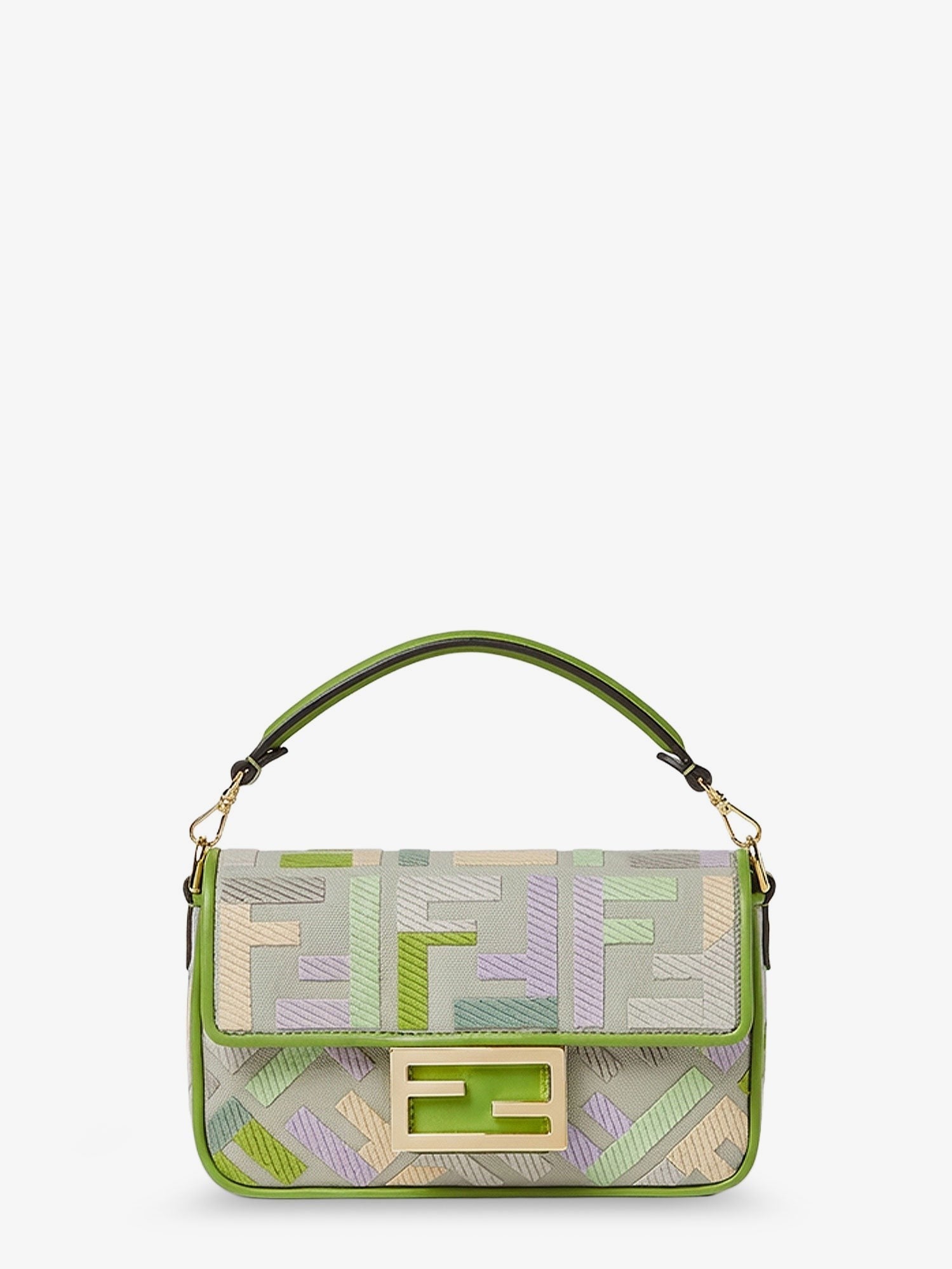 Baguette Mini multicolored FF fabric crossbody bag baguette-mini-multicolored-ff-fabric-crossbody-bag