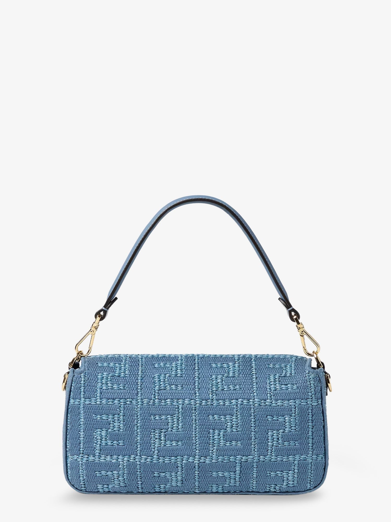Fendi - Baguette® handbag in raffia with all-over FF embroidery