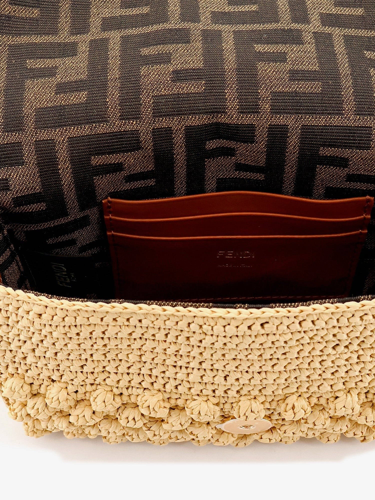 Fendi - Baguette® Mini raffia crossbody bag