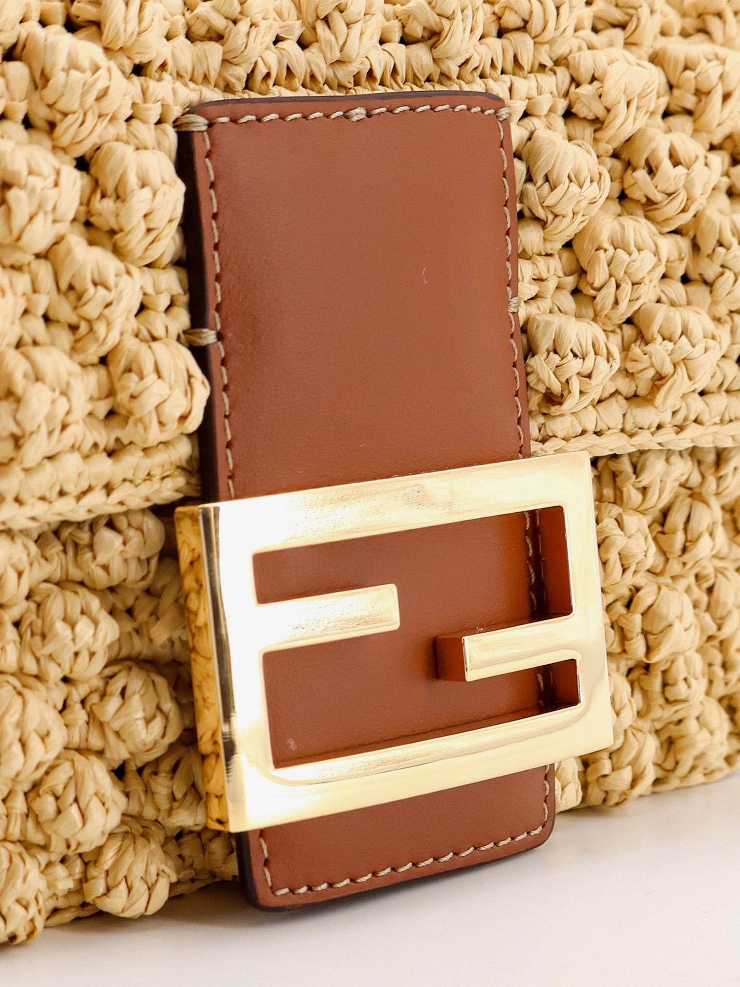 Fendi - Baguette® Mini raffia crossbody bag