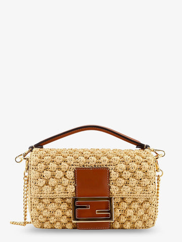 Fendi Baguette® Mini raffia crossbody bag