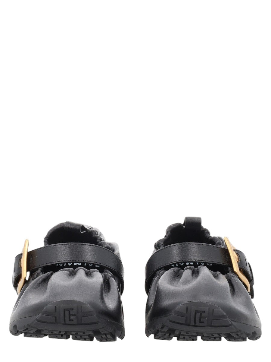 Balmain - Anthem Leather Ballet Flats - Black balmain-anthem-black-leather-ballet-flats-back-jpg