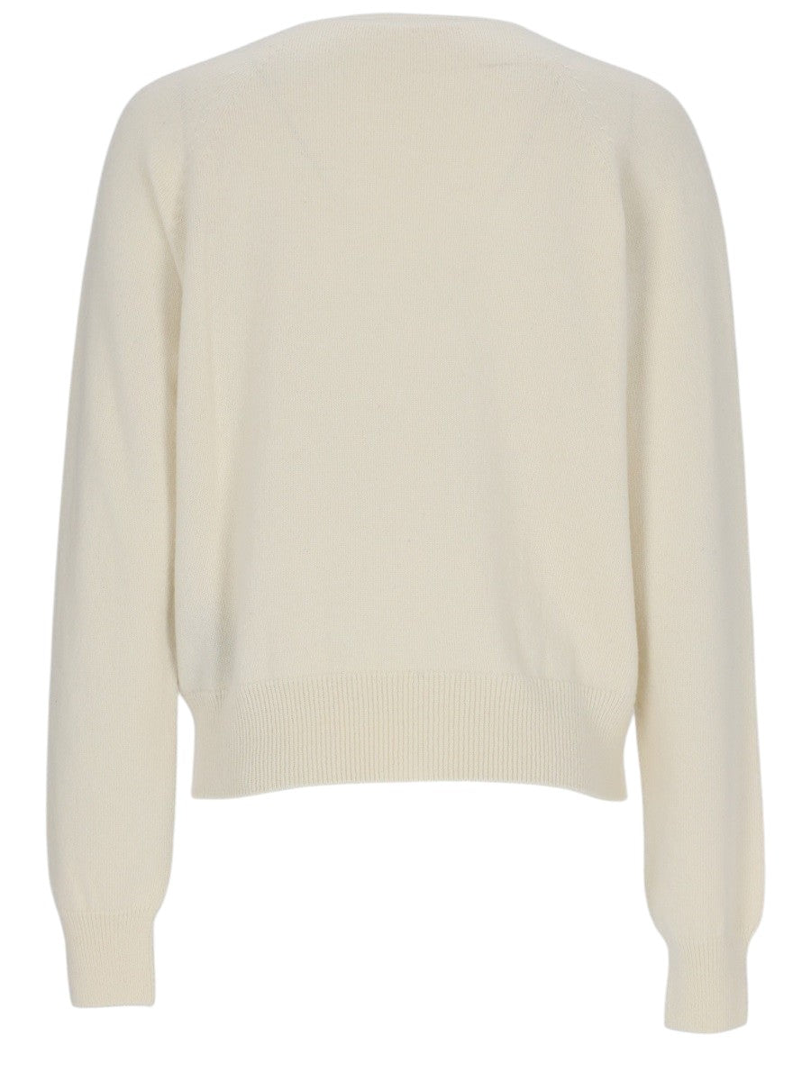 Balmain - MAGLIA CON BOTTONI GIOIELLO balmain-jewel-button-sweater-ivory-front-jpg