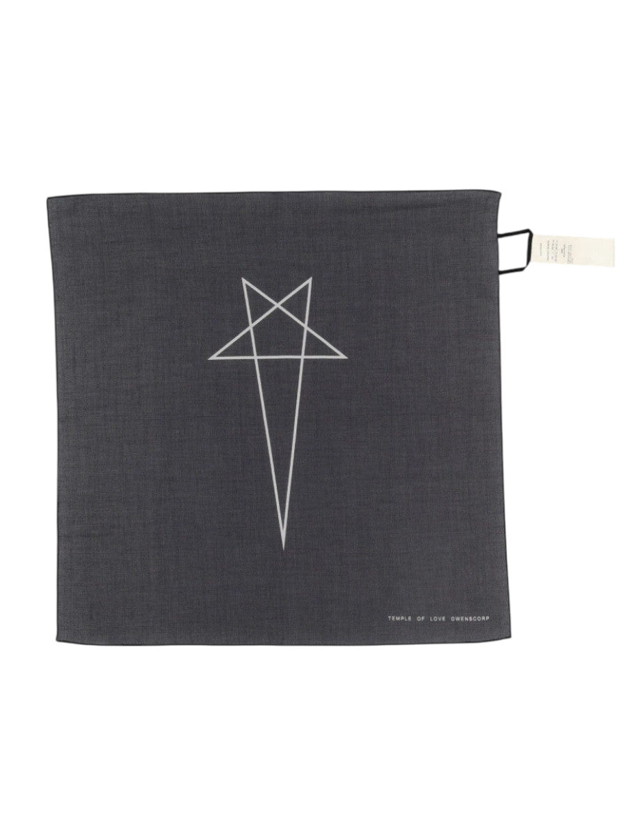 RICK OWENS DRKSHDW - BANDANA CON STAMPA Black UNI