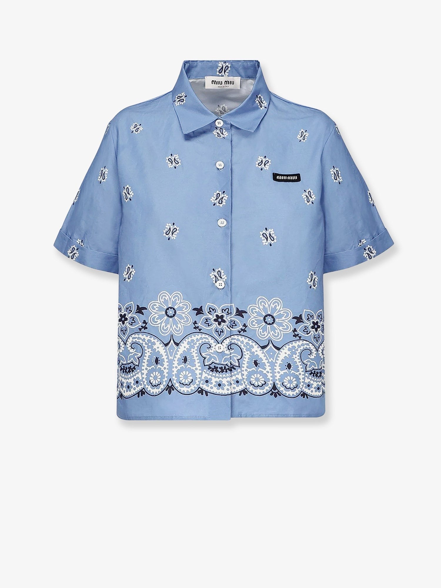 Miu Miu Bandana cotton and linen shirt